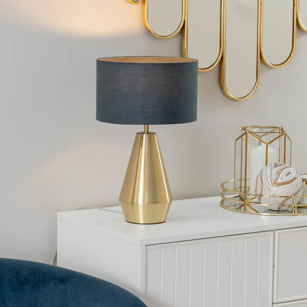 Jax Touch LED Table Lamp - Charcoal, Antique Brass