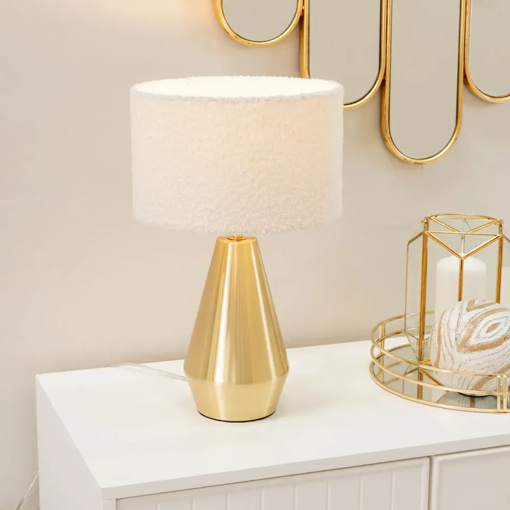 Jax Touch LED Table Lamp - Cream, Boucle