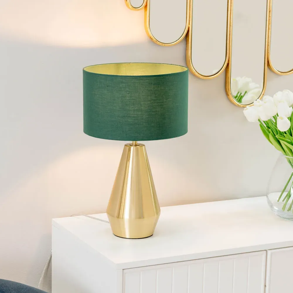 Jax Touch LED Table Lamp - Gold, Green Shade