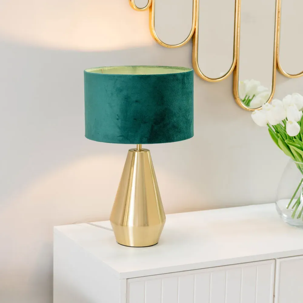 Jax Touch LED Table Lamp - Green, Velvet