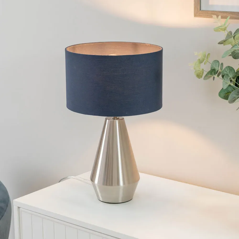 Jax Touch LED Table Lamp - Navy Blue, Chrome
