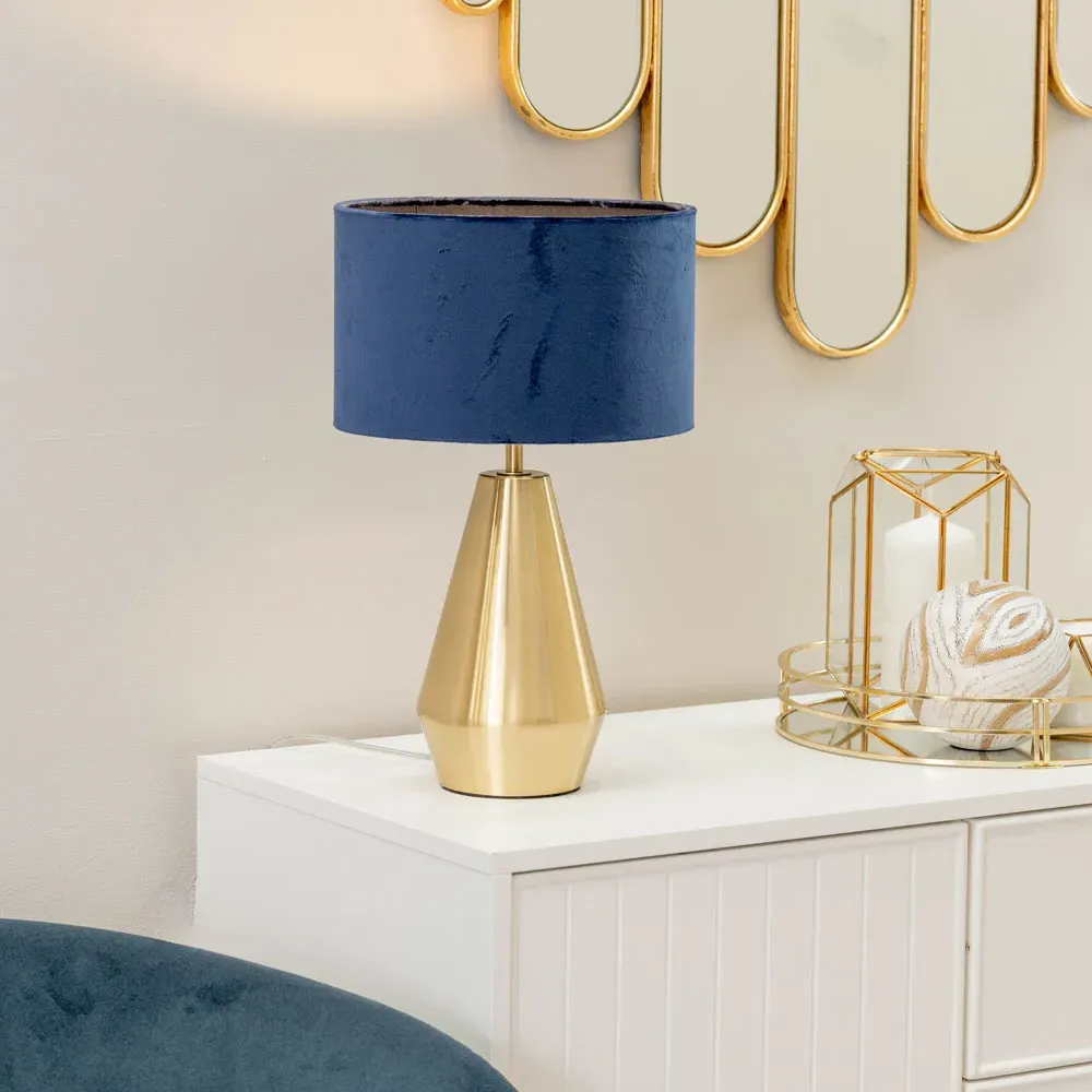 Jax Touch LED Table Lamp - Navy Blue, Velvet