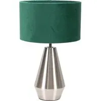 Jax Touch LED Table Lamp - Silver, Forest Green Velvet