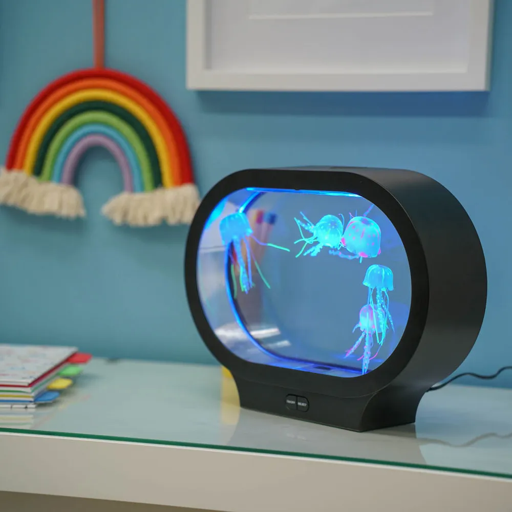 Jellyfish Colour Changing Aquarium Table Lamp - Black