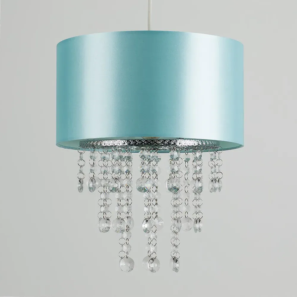 Jesmond Droplet Easy Fit Ceiling Light Shade - Blue, Fabric
