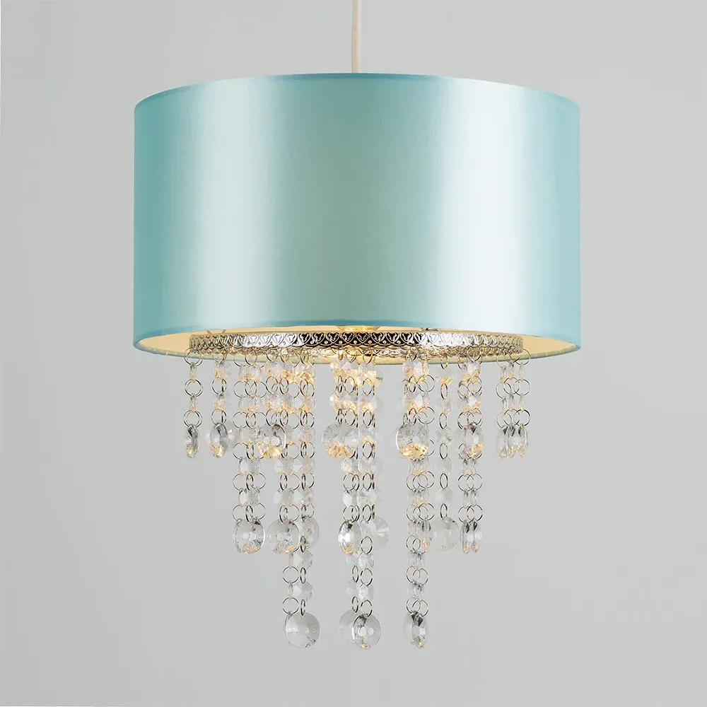 Jesmond Droplet Easy Fit Ceiling Light Shade - Blue, Fabric