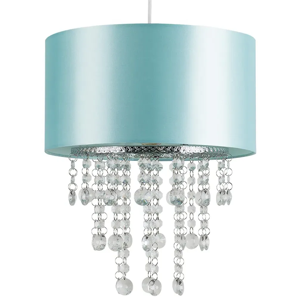 Jesmond Droplet Easy Fit Ceiling Light Shade - Blue, Fabric