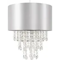 Jesmond Droplet Easy Fit Ceiling Light Shade - Grey, Fabric