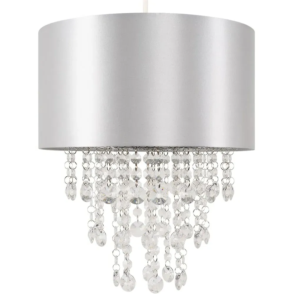 Jesmond Droplet Easy Fit Ceiling Light Shade - Grey, Fabric
