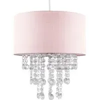 Jesmond Droplet Easy Fit Ceiling Light Shade - Pink, Fabric