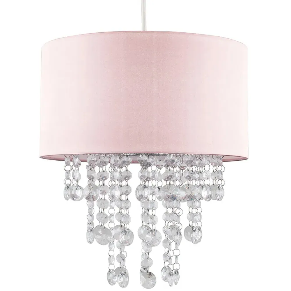 Jesmond Droplet Easy Fit Ceiling Light Shade - Pink, Fabric image