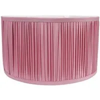 Jess Large Drum Lamp Shade Ruched Pleated - Pink, Faux Silk