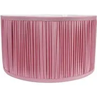 Jess Small Drum Lamp Shade Ruched Pleated - Pink, Faux Silk