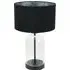 Jessy Glass Bell Jar Table Lamp - Black, Chrome Velvet Shade