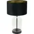 Jessy Glass Bell Jar Table Lamp - Black, Gold Velvet Shade