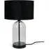 Jessy Glass Table Lamp with Black Trim - Black, Glass