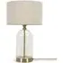 Jessy Glass Table Lamp with Boucle Shade - Cream, Glass