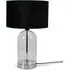 Jessy Glass Table Lamp with Chrome Interior - Black, Glass