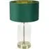 Jessy Glass Table Lamp with Gold Interior - Green, Glass