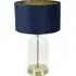 Jessy Glass Table Lamp with Gold Interior - Navy, Glass