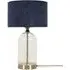 Jessy Glass Table Lamp with Gold Trim - Blue, Glass
