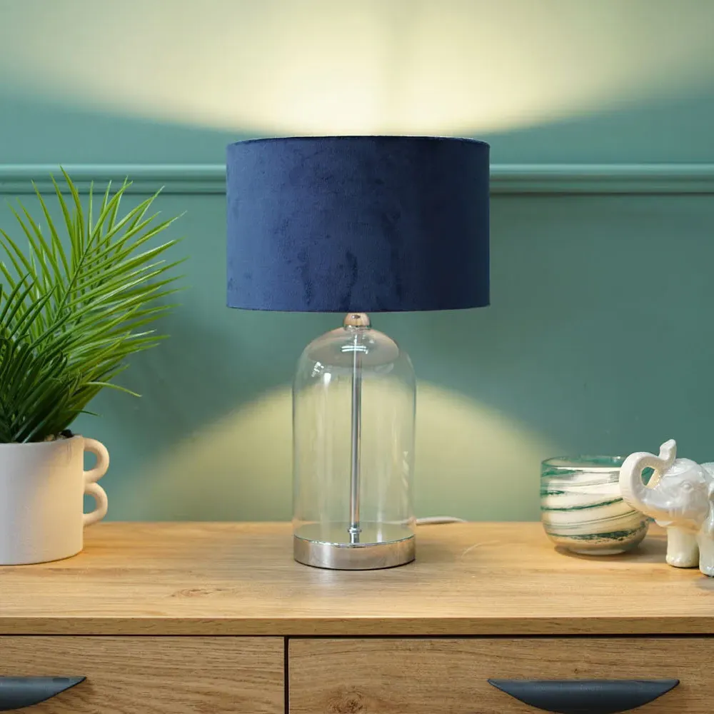 Jessy LED Table Lamp - Blue, Glass