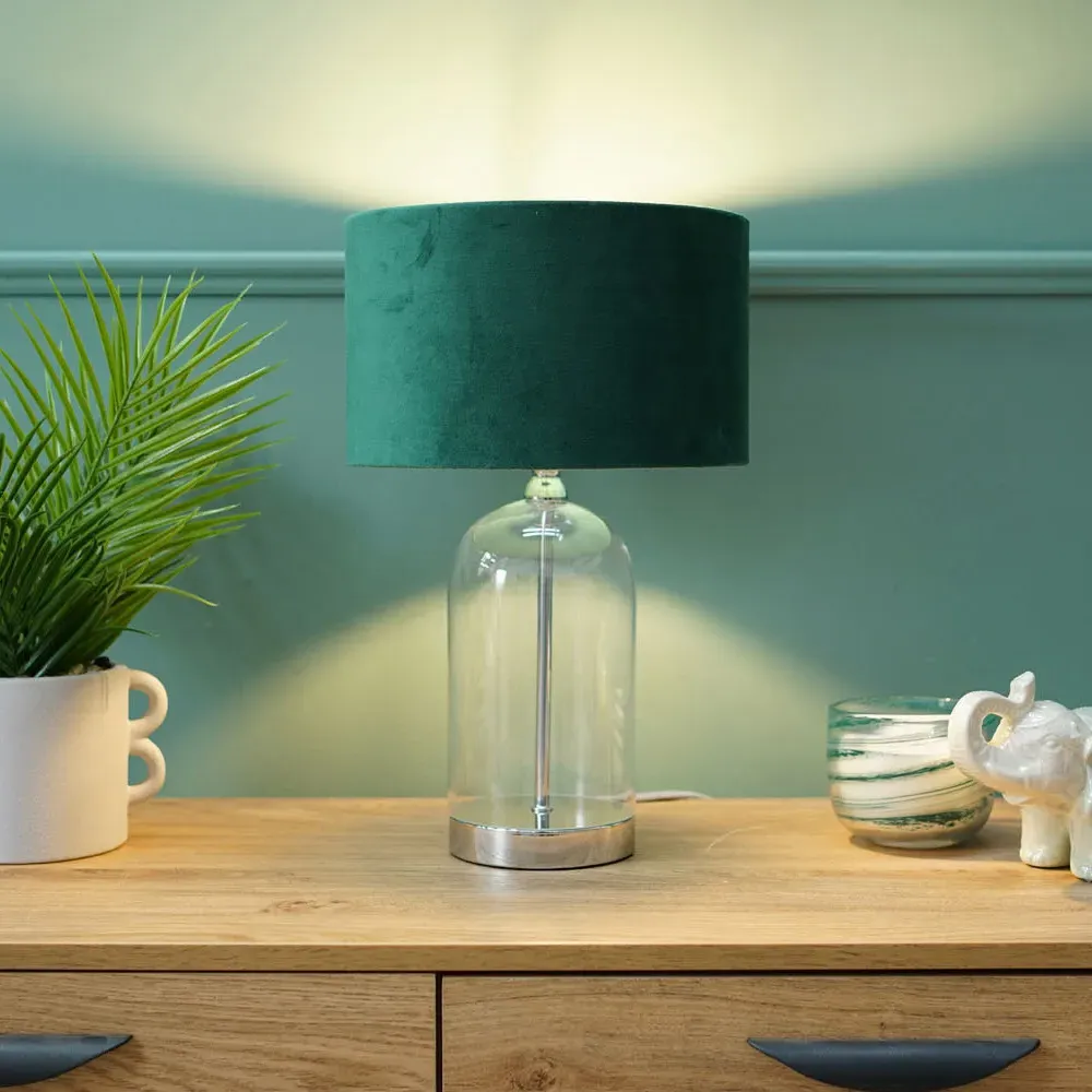Jessy LED Table Lamp - Green, Glass