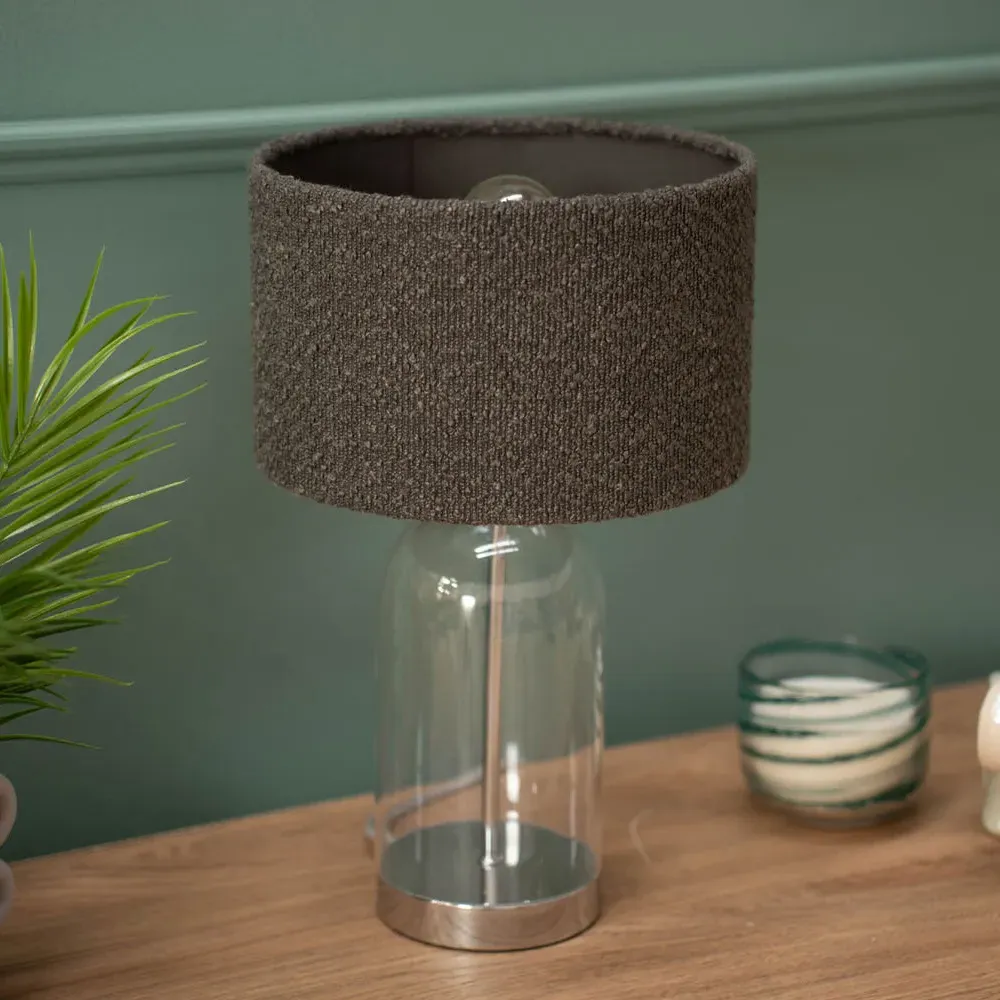 Jessy LED Table Lamp - Grey, Glass