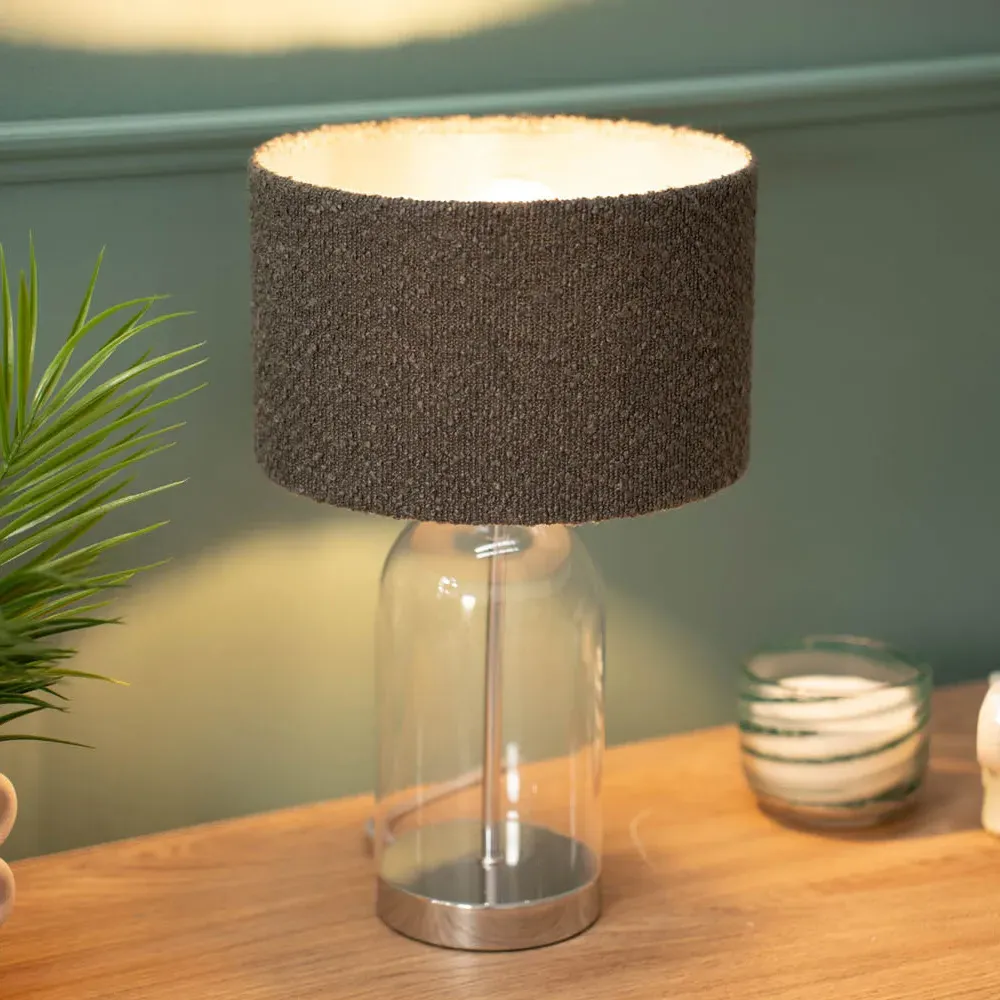 Jessy LED Table Lamp - Grey, Glass