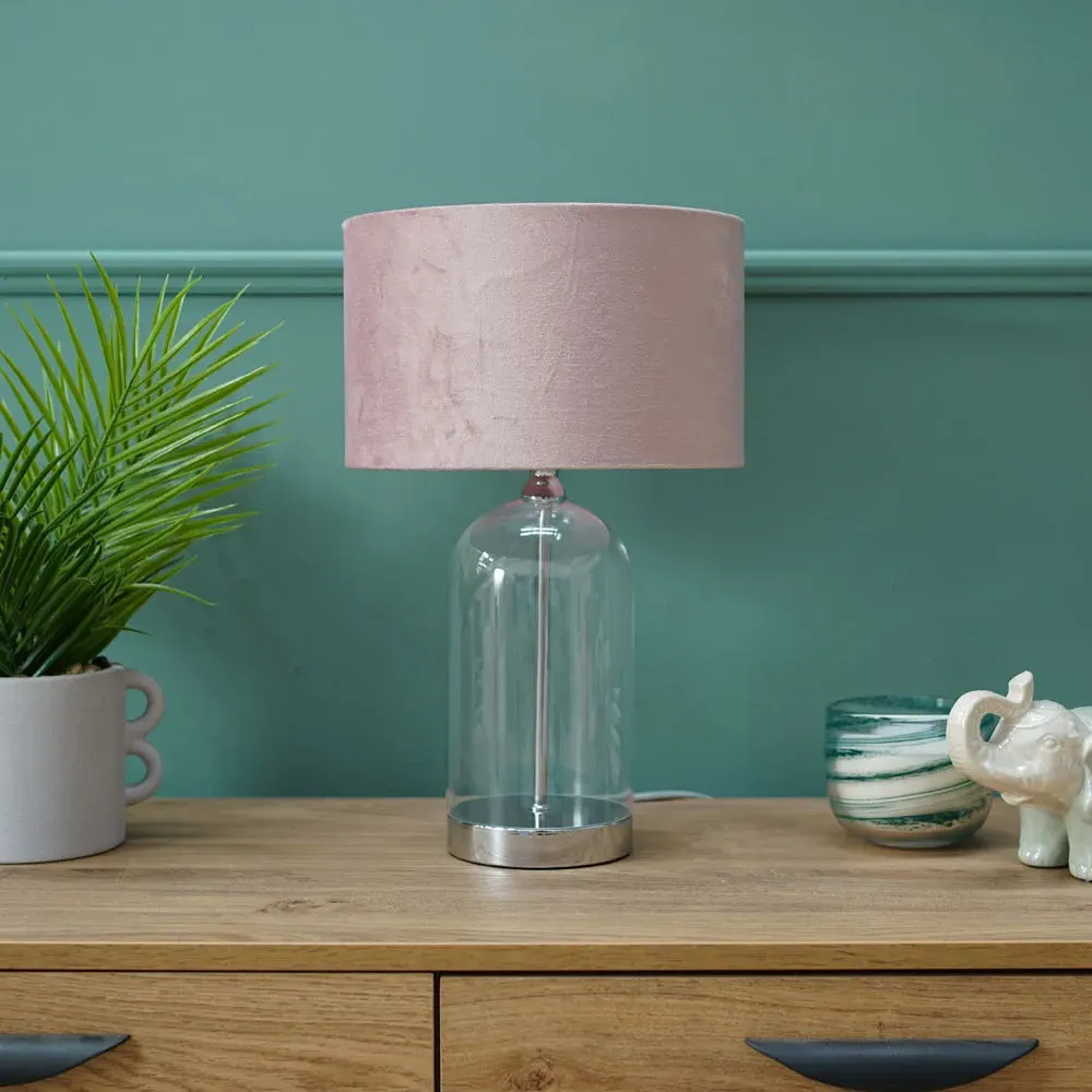 Jessy LED Table Lamp - Pink, Glass