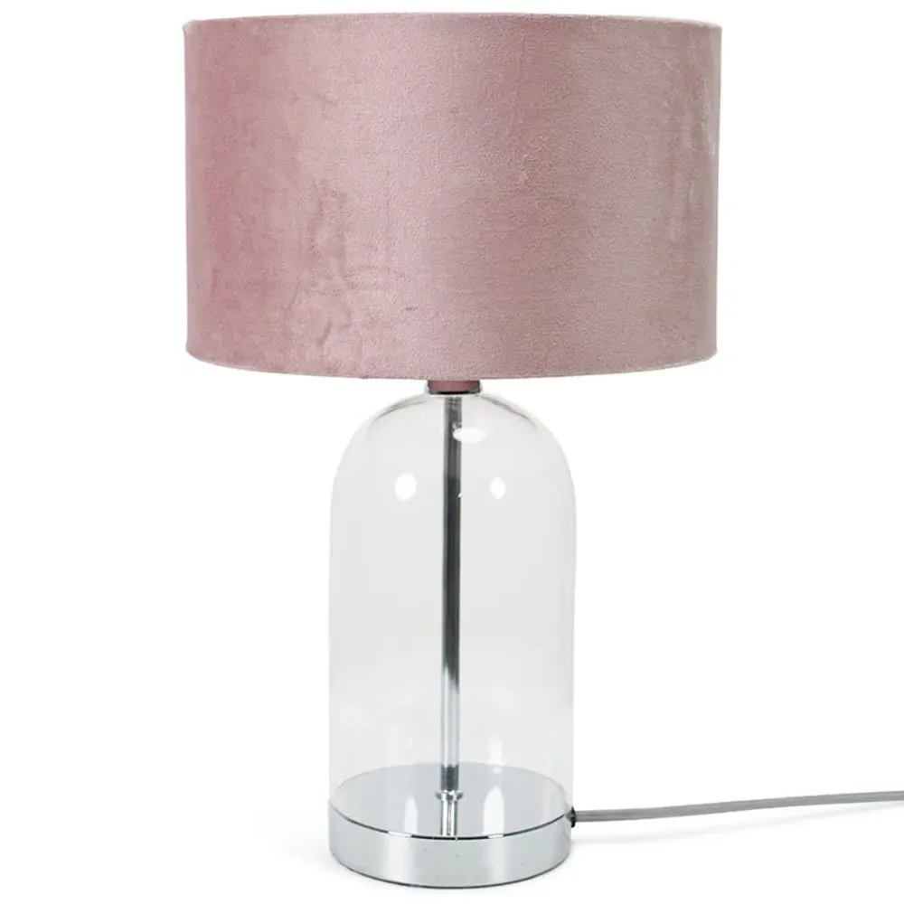 Jessy LED Table Lamp - Pink, Glass