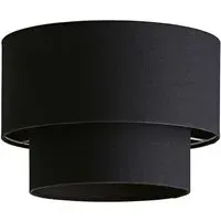 Jodie 2 Tier Ceiling Drum Lamp Shade - Black, Linen
