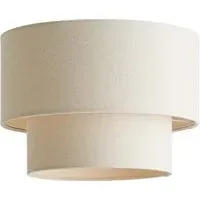 Jodie 2 Tier Ceiling Drum Lamp Shade - Cream, Linen