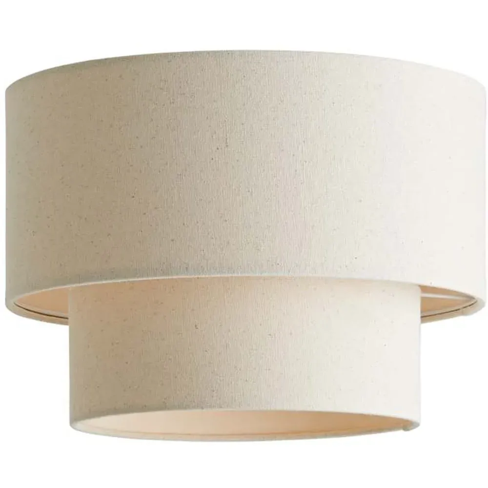 Jodie 2 Tier Ceiling Drum Lamp Shade - Cream, Linen