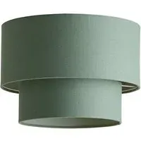 Jodie 2 Tier Ceiling Drum Lamp Shade - Green, Linen