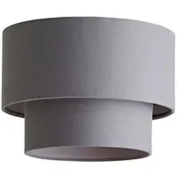 Jodie 2 Tier Ceiling Drum Lamp Shade - Grey, Linen
