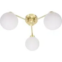 Jonah 3 Arm Globe Flush LED Ceiling Light - Brushed Gold