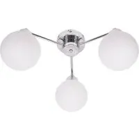 Jonah 3 Arm Globe Flush LED Ceiling Light - Brushed Silver