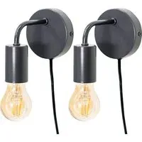 Jordy Plug-in LED Wall Light 2 Pack - Grey