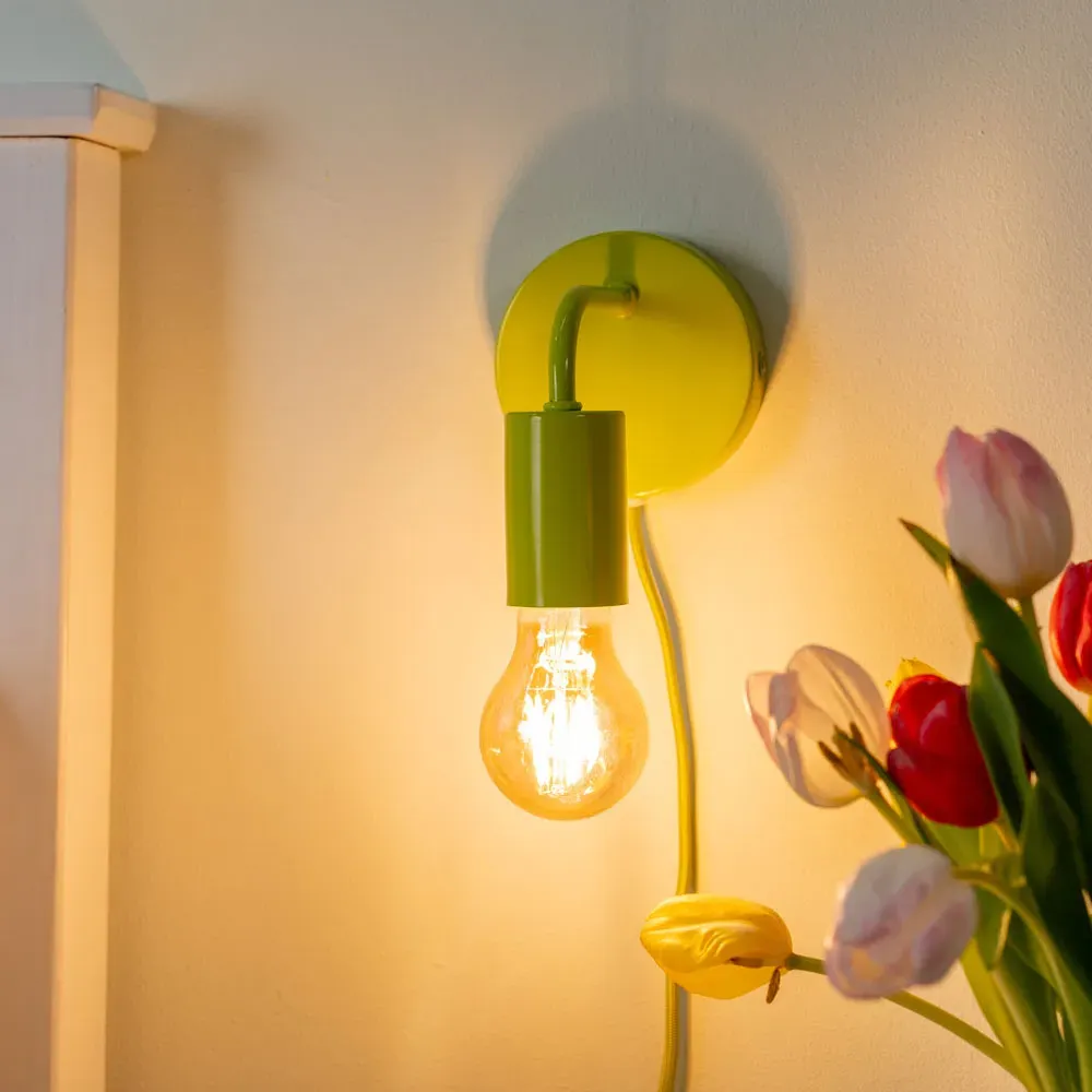 Jordy Plug-in LED Wall Light - Green