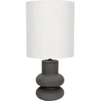 Jude Tall Drum Shade LED Table Lamp - Black, Ceramic