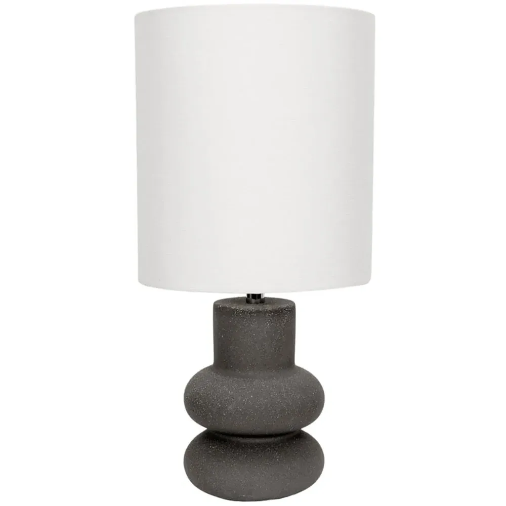 Jude Tall Drum Shade LED Table Lamp - Black, Ceramic image