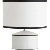Julia Ceramic Table Lamp with Linen Shade - White
