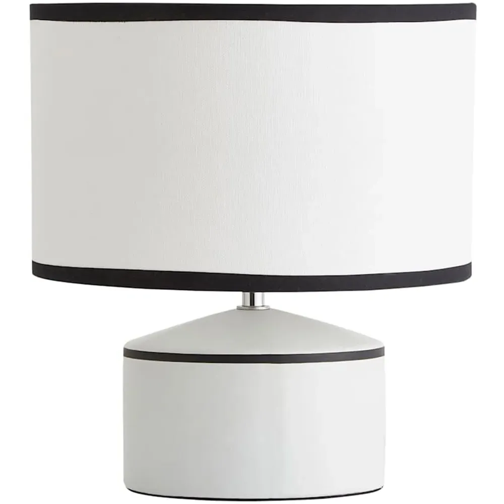 Julia Ceramic Table Lamp with Linen Shade - White image