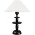 Justin Tapered Shade Table Lamp with Stacked Base - Black, Linen