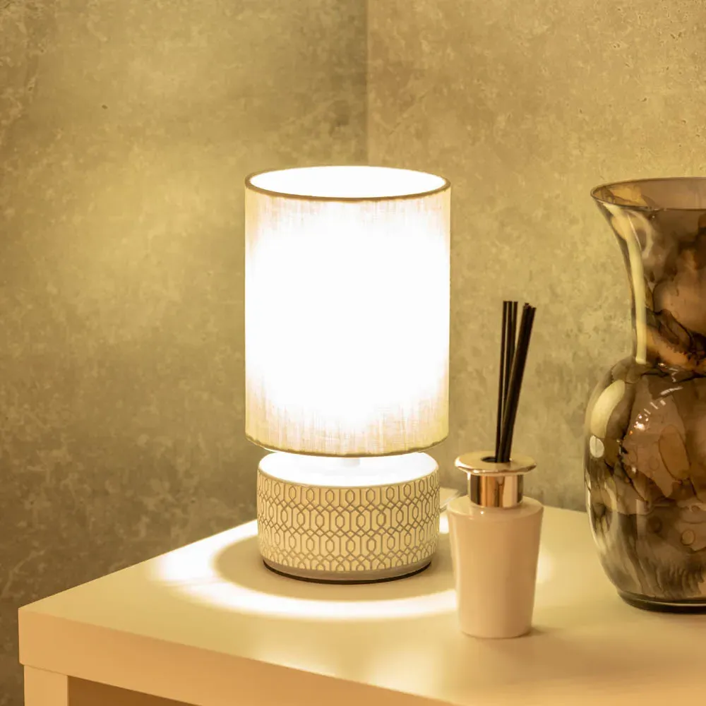 Kaia Ceramic LED Table Lamp 2 Pack - Grey