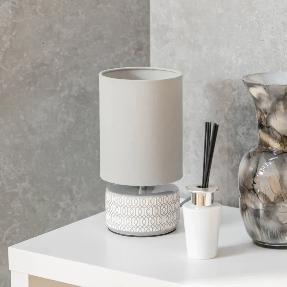 Kaia Ceramic LED Table Lamp 2 Pack - Grey