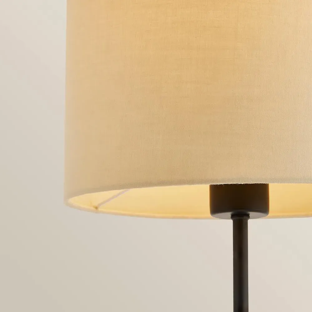 Kaiden Dome Table Lamp with Drum Shade - Black