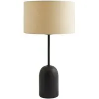 Kaiden Dome Table Lamp with Drum Shade - Black