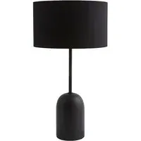 Kaiden Dome Table Lamp with Drum Shade - Black